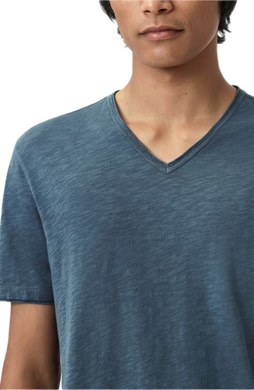 John Varvatos Miles Slub Organic Cotton T-shirt In Blue