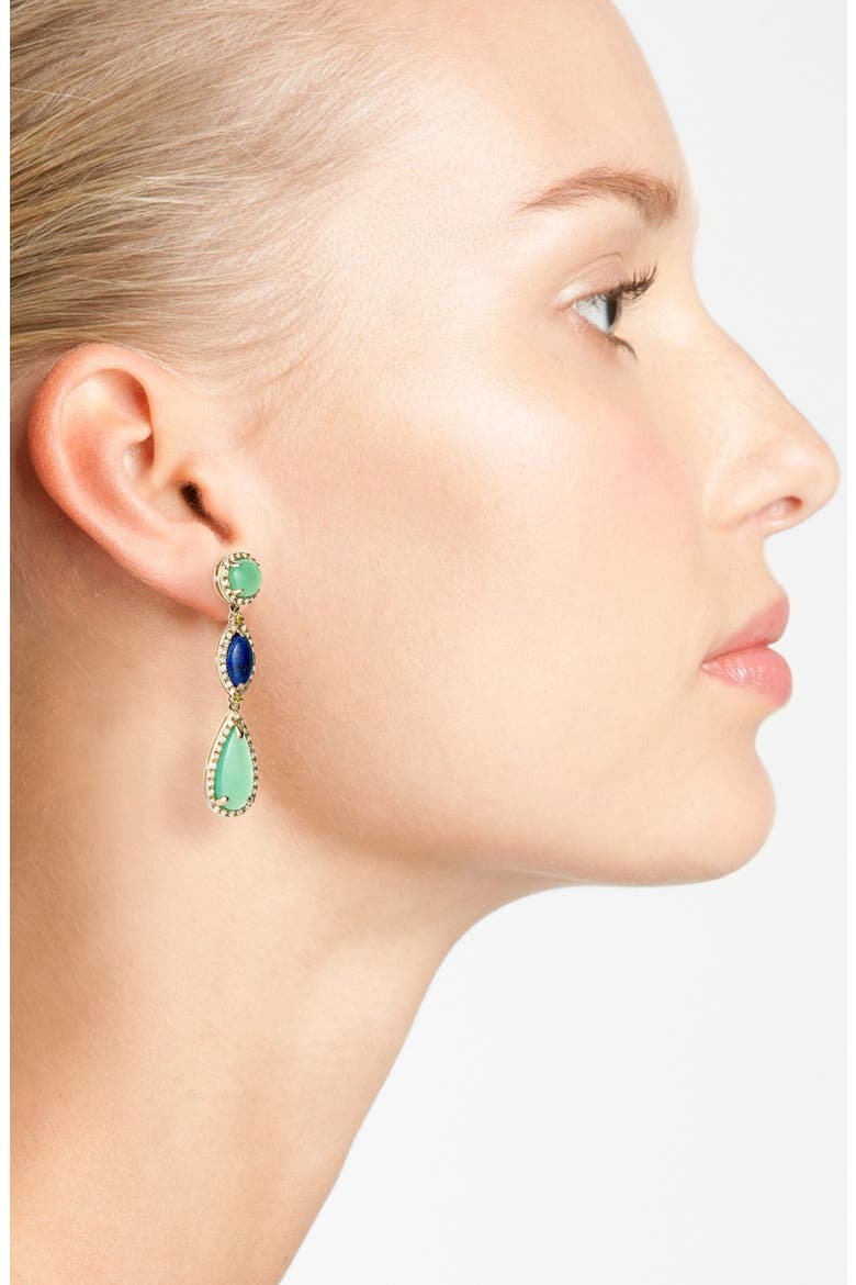 Drop Earrings, Alternate, color, CHRYSOPHRASE/ YELLOW GOLD