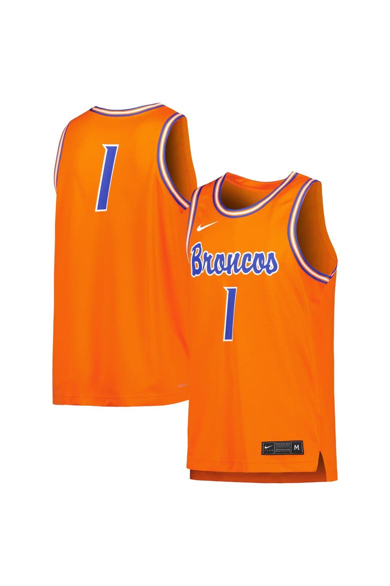 Men's Nike #0 Orange Boise State Broncos Retro Replica Basketball Jersey, Alternate, color, Orange