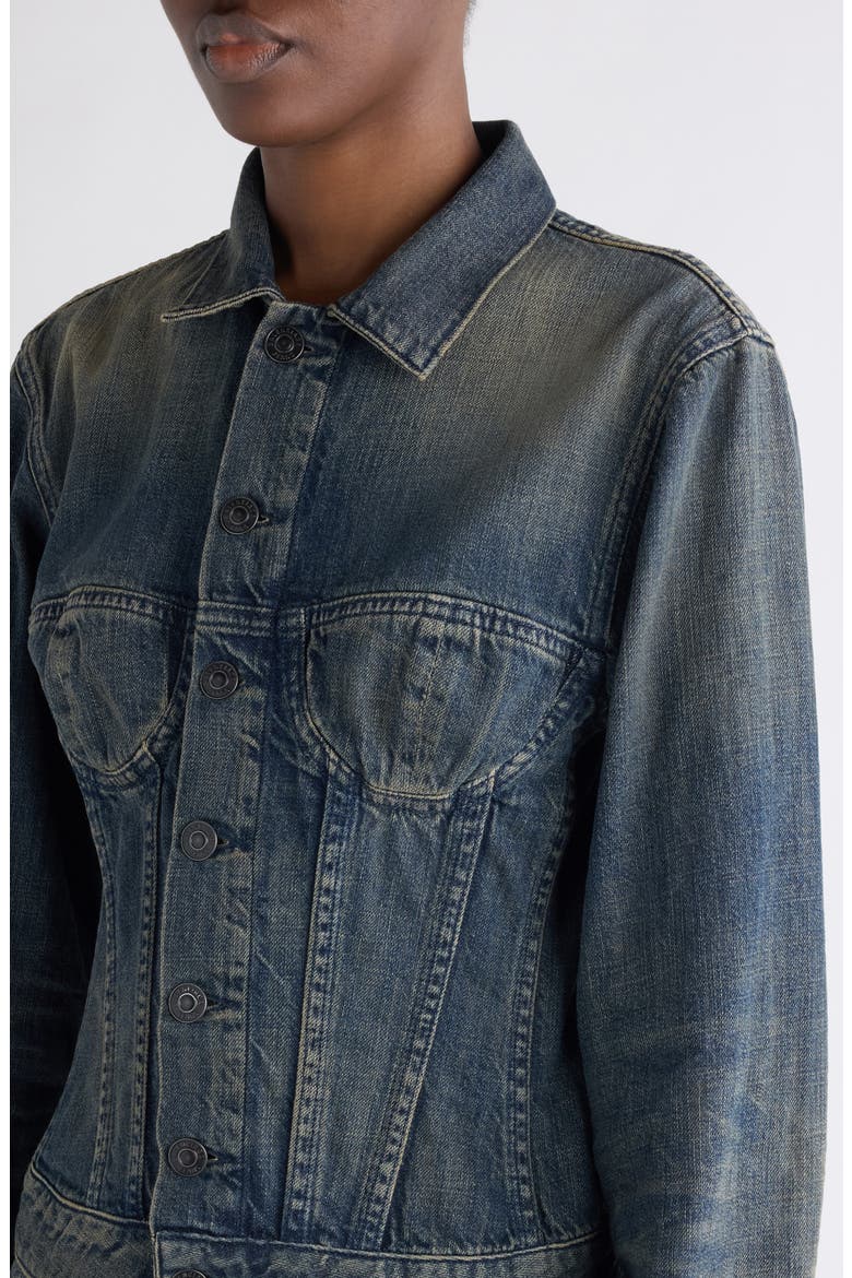 Denim Corset Jacket, Alternate, color, 3394 NAVY/ GREEN/ YELLOW