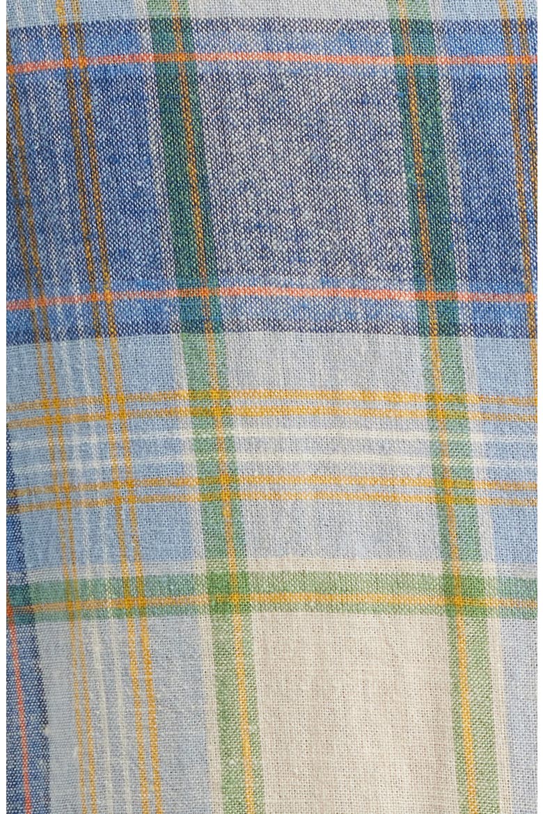 Dawson Plaid Short Sleeve Linen Blend Button-Up Shirt, Alternate, color, BLUE MULTI PLAID