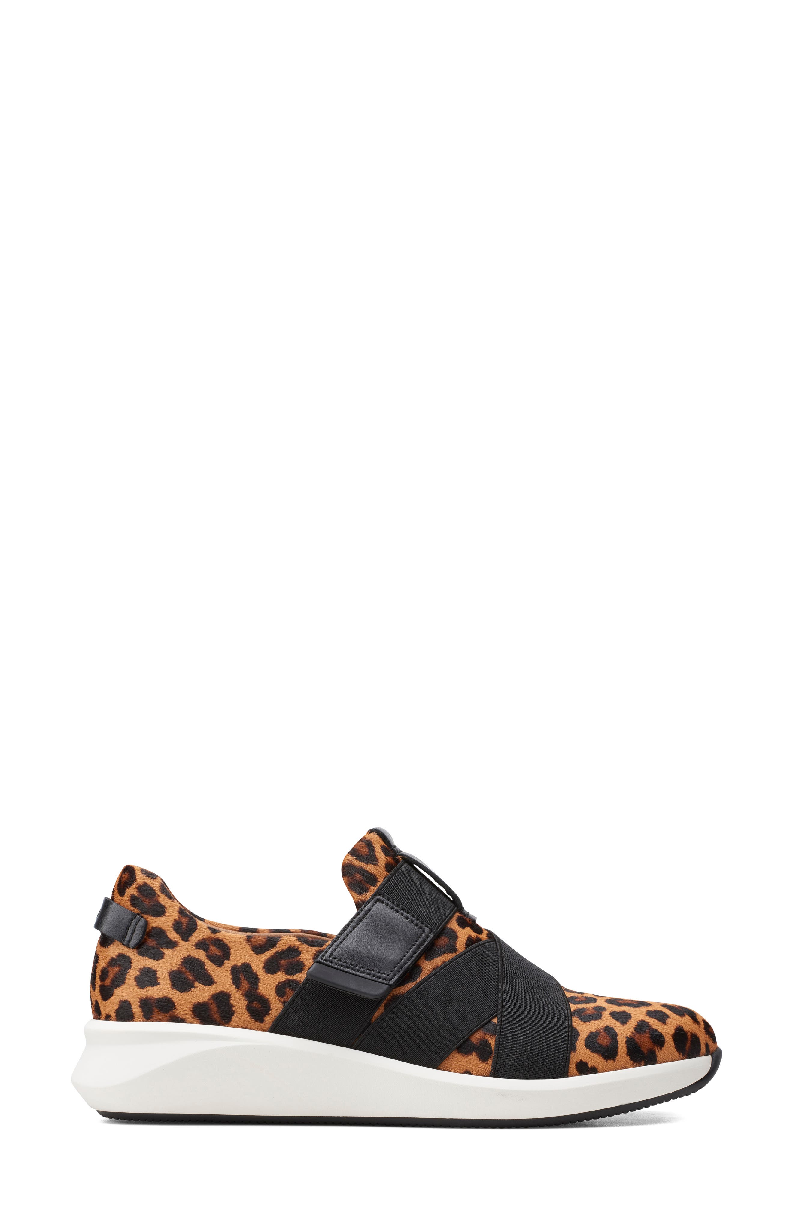 Un Rio Strap Wedge Sneaker, Alternate, color, LEOPARD PRINT CALF HAIR