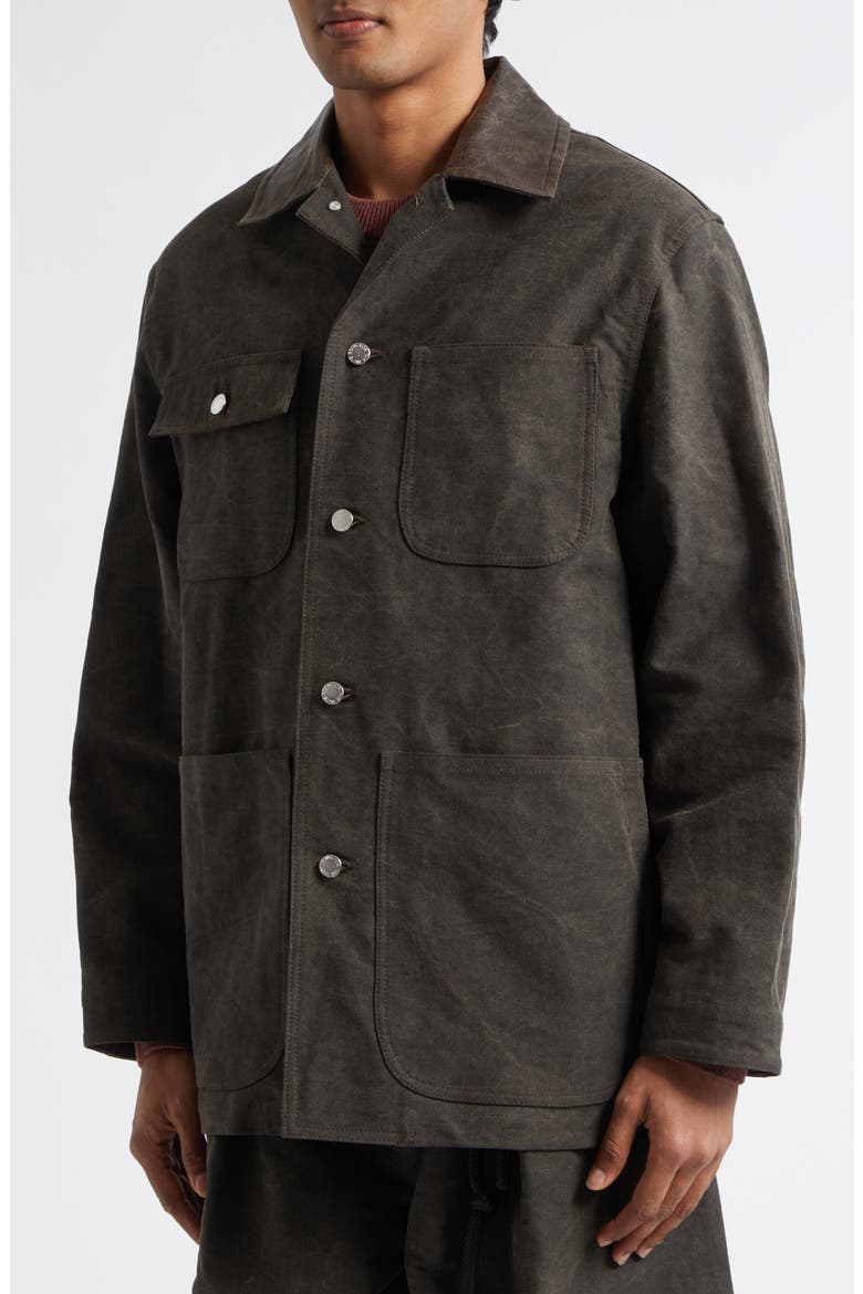 Cotton Moleskin Barn Jacket, Alternate, color, BLACK/BROWN