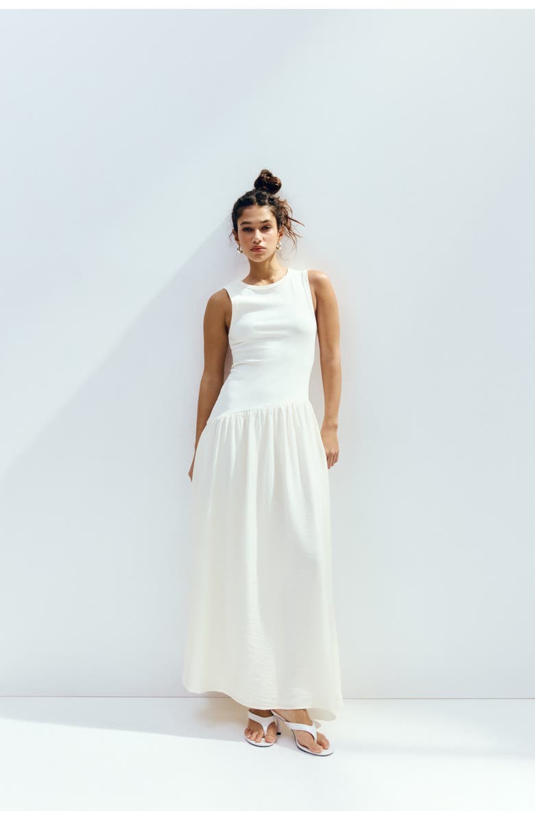 H&M Dress with flared skirt, Alternate, color, Cream