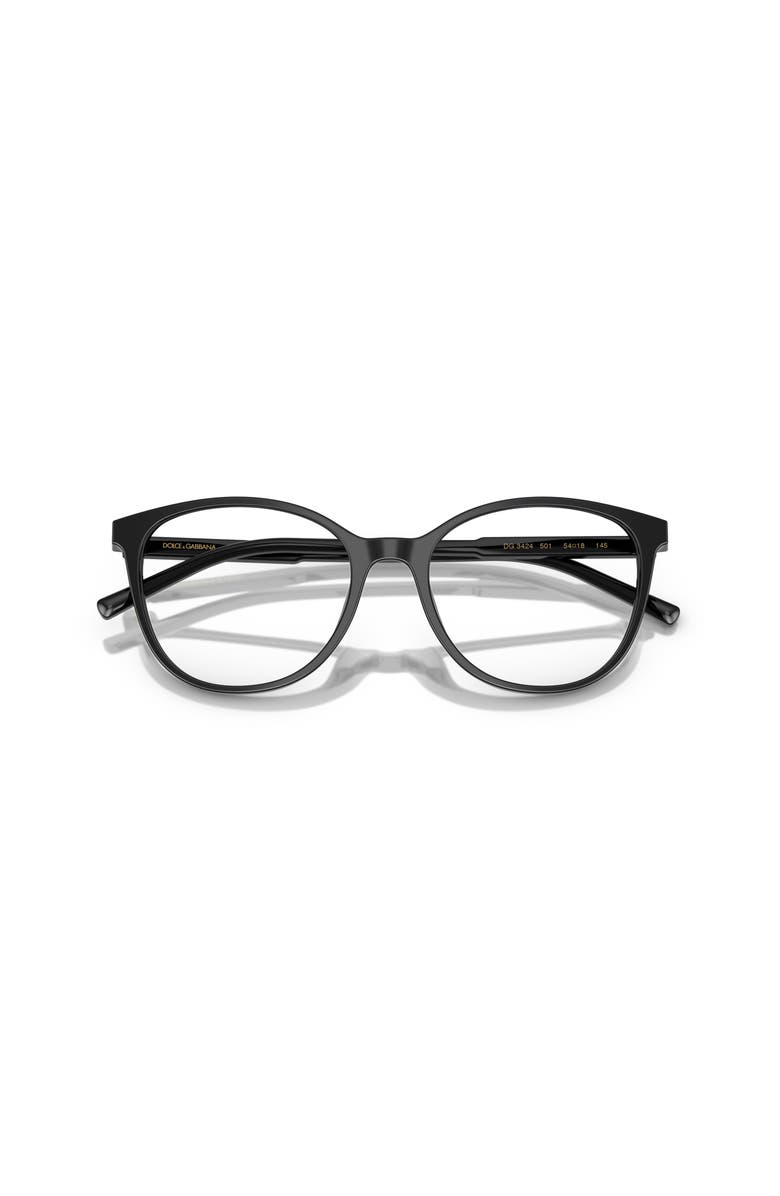 Dolce&Gabbana 54mm Butterfly optical glasses, Alternate, color, Black