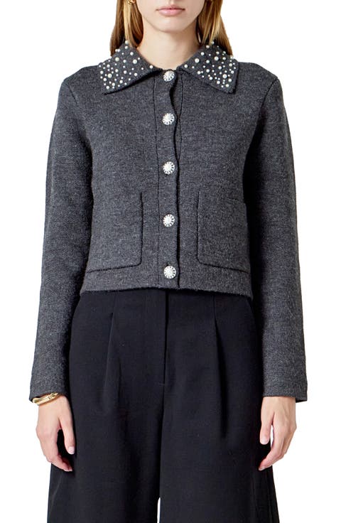 Embellished Collar Cardigan