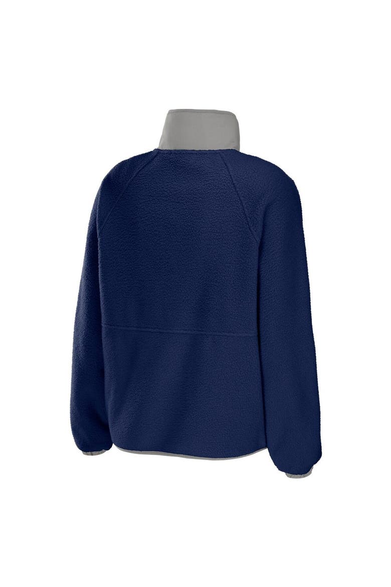 Women's WEAR by Erin Andrews Navy Dallas Cowboys Polar Fleece Raglan Full-Snap Jacket, Alternate, color, Navy