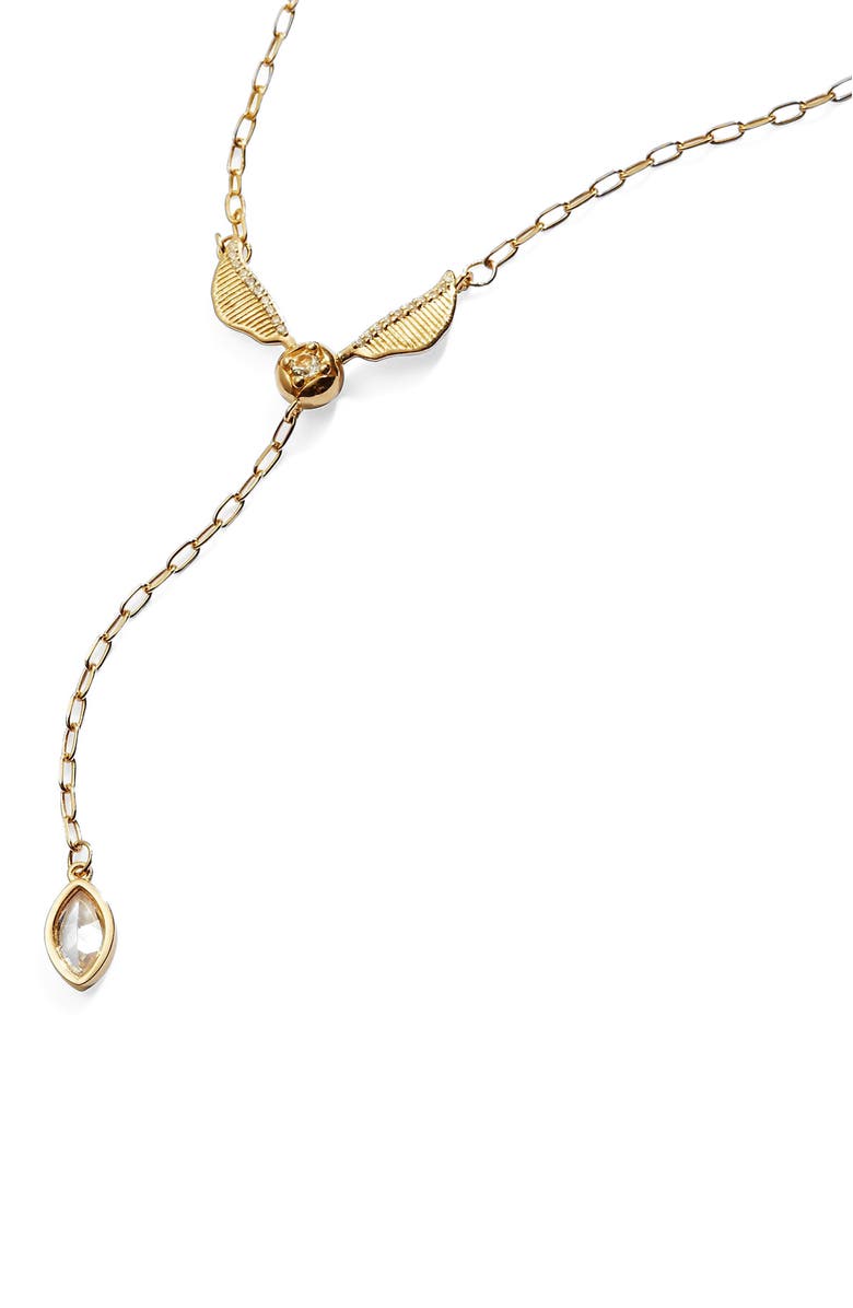Alex and Ani Harry Potter<sup>™</sup> Golden Snitch And Navette Lariat Necklace, Alternate, color, Gold