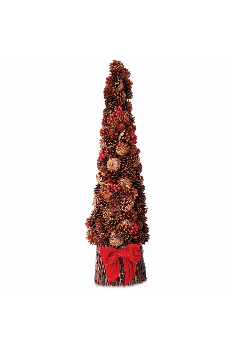 Pine Cone & Berry Faux (Fake) 36"H Topiary, Main, color, Red