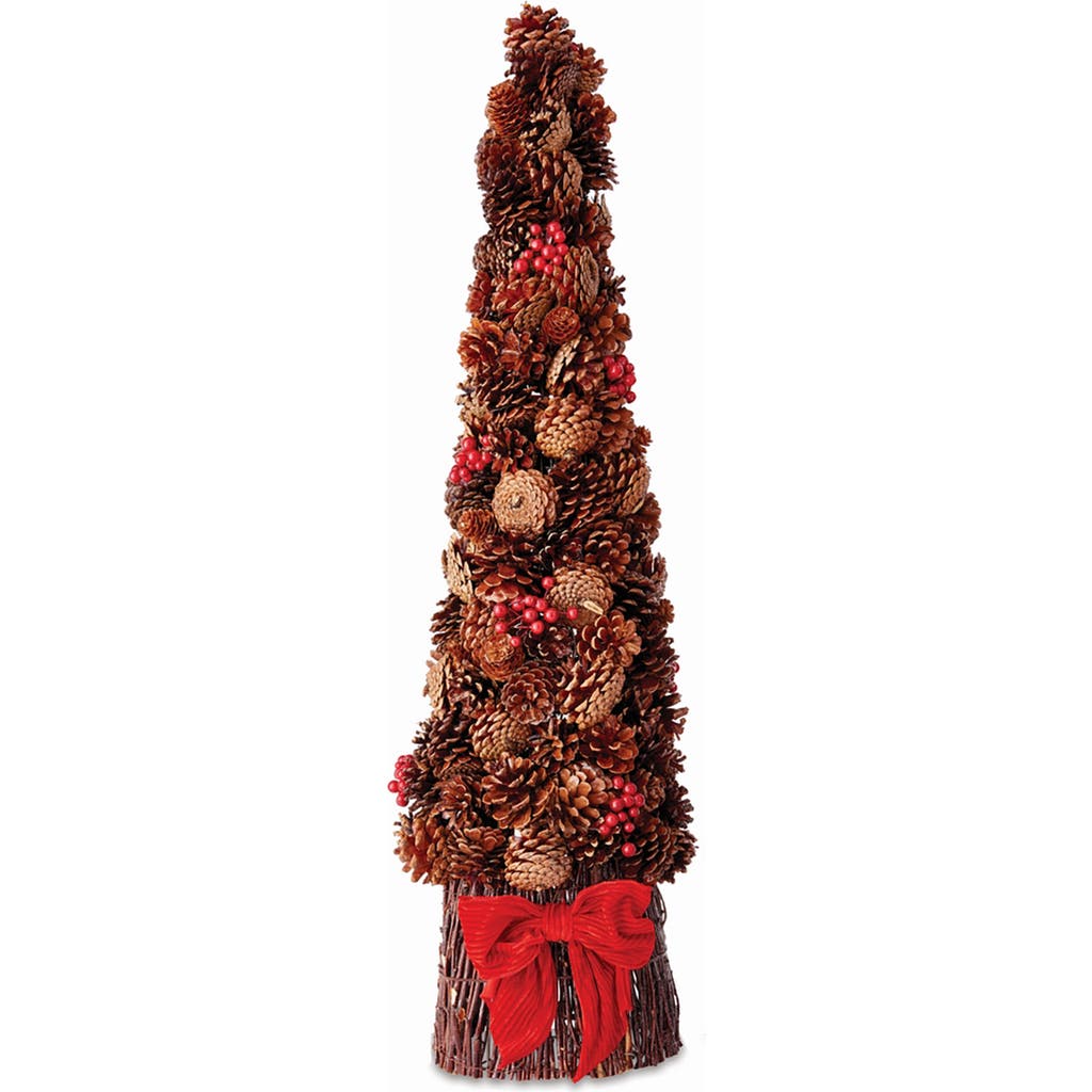 Napa Home & Garden Pine Cone & Berry Faux (fake) 36"h Topiary In Red
