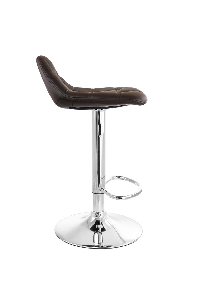 Elama 2 Piece Adjustable Faux Leather Bar Stool Set, Alternate, color, Dark Brown