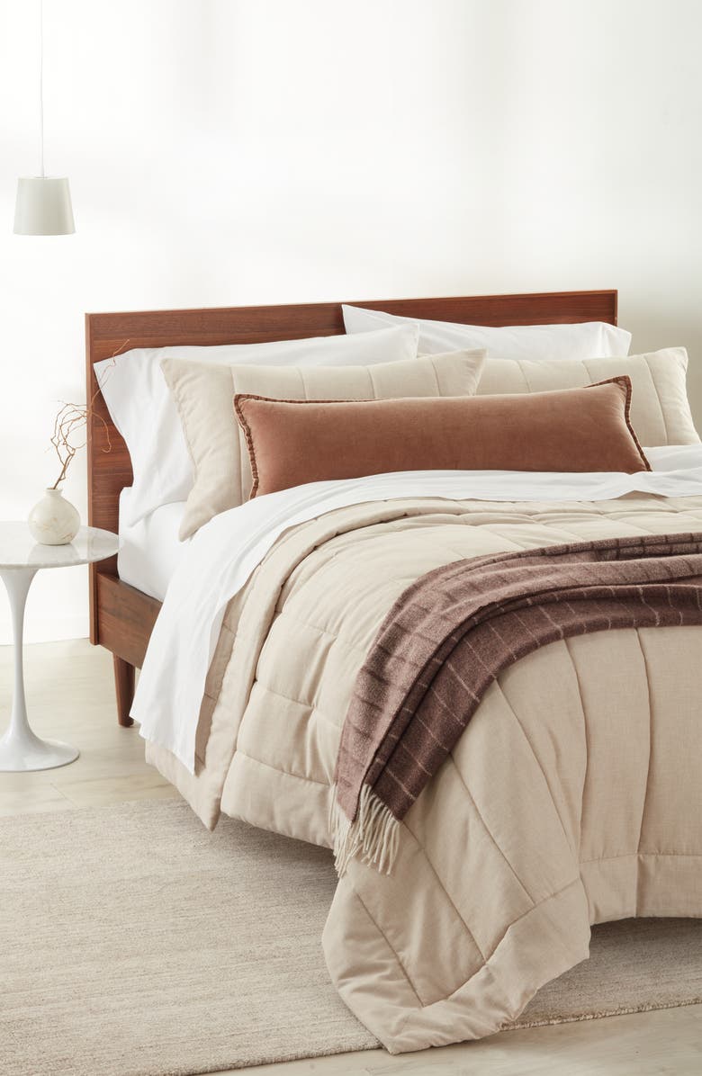Nordstrom Organic Cotton Mélange Quilted Comforter & Shams Set, Main, color, Beige Semolina