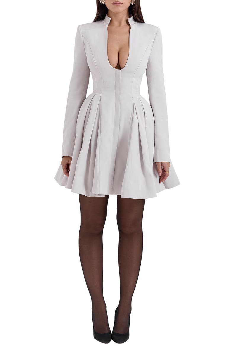 Heiress Plunge Neck Long Sleeve Fit & Flare Dress (Women) | Nordstrom