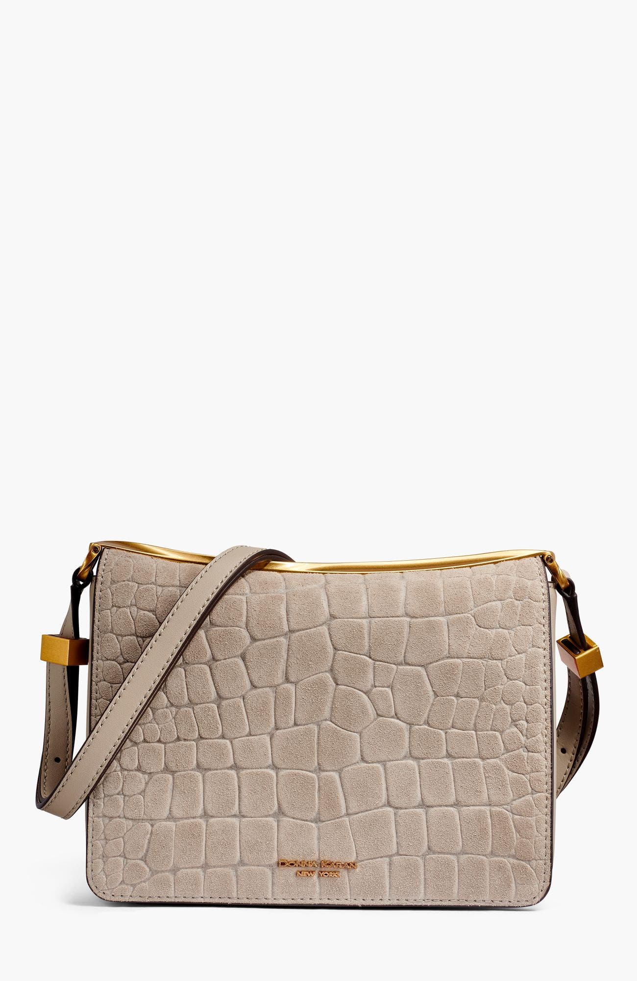 Jericho Croc-Effect Suede Shoulder Bag, Main, color, Moth