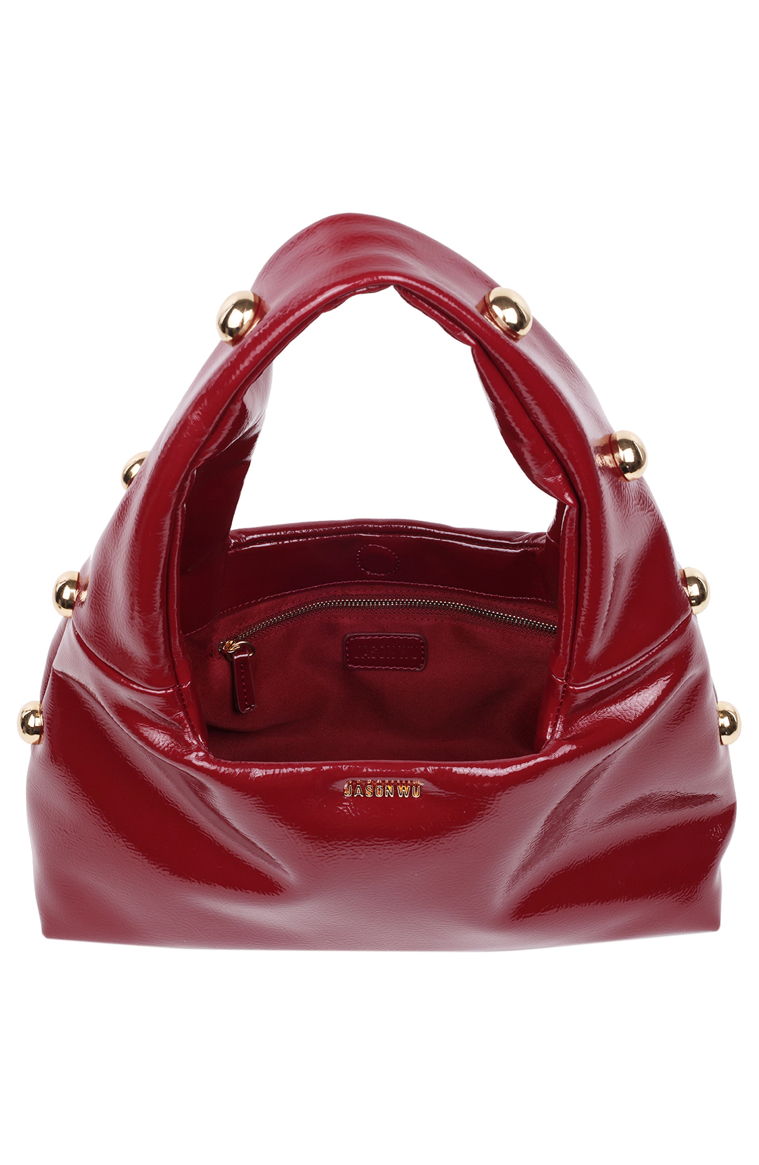 JASON WU Studded Patent Shoulder Bag, Alternate, color, 