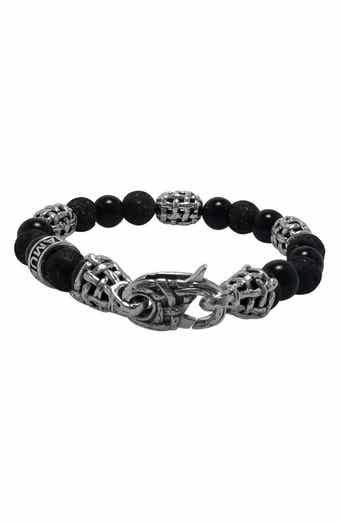 Lava & Onyx Beaded Bracelet