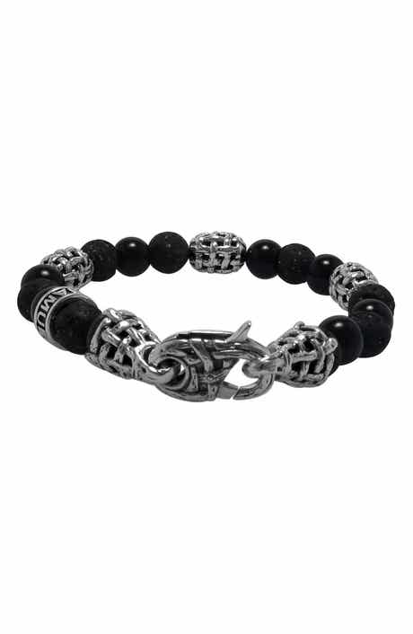 SAMUEL B. Lava & Onyx Beaded Bracelet