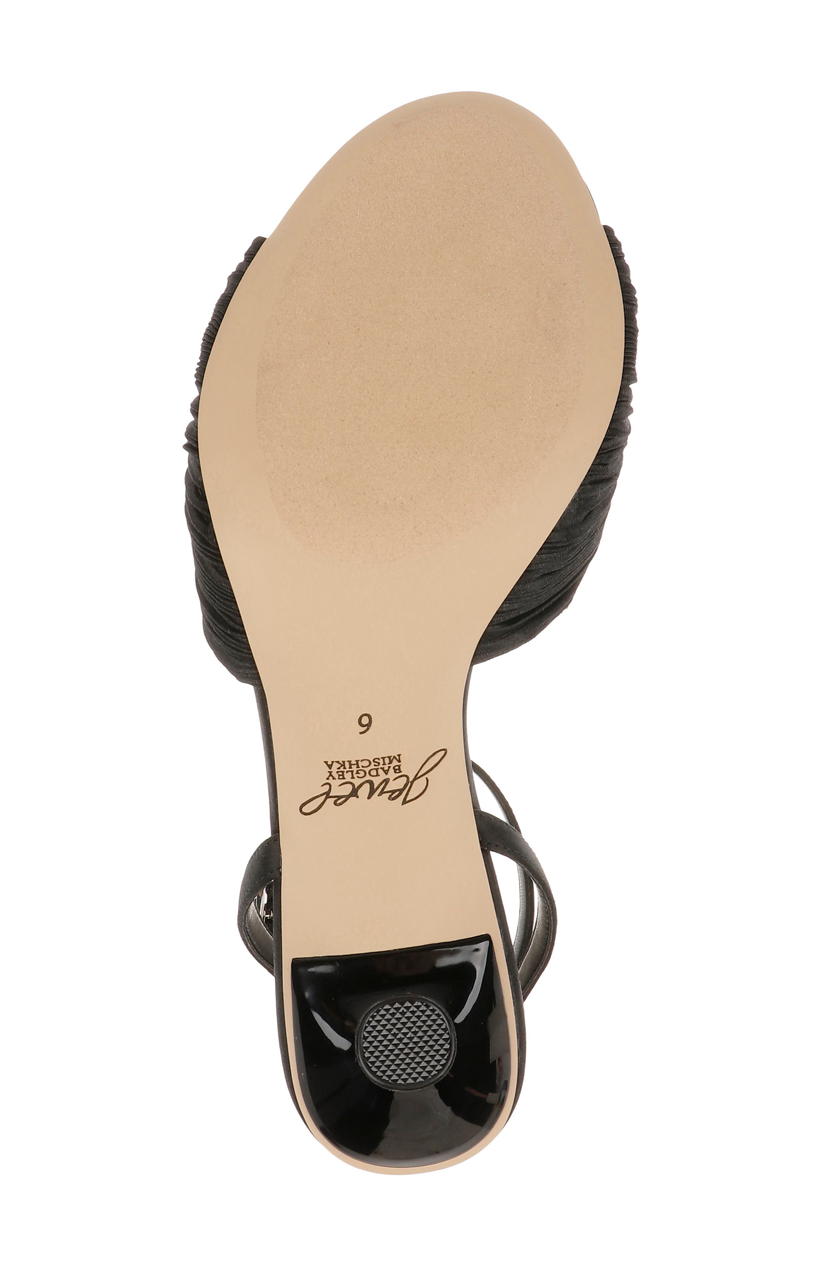 Jewel Badgley Mischka Ibis Ankle Strap Sandal, Alternate, color, Black Fabric