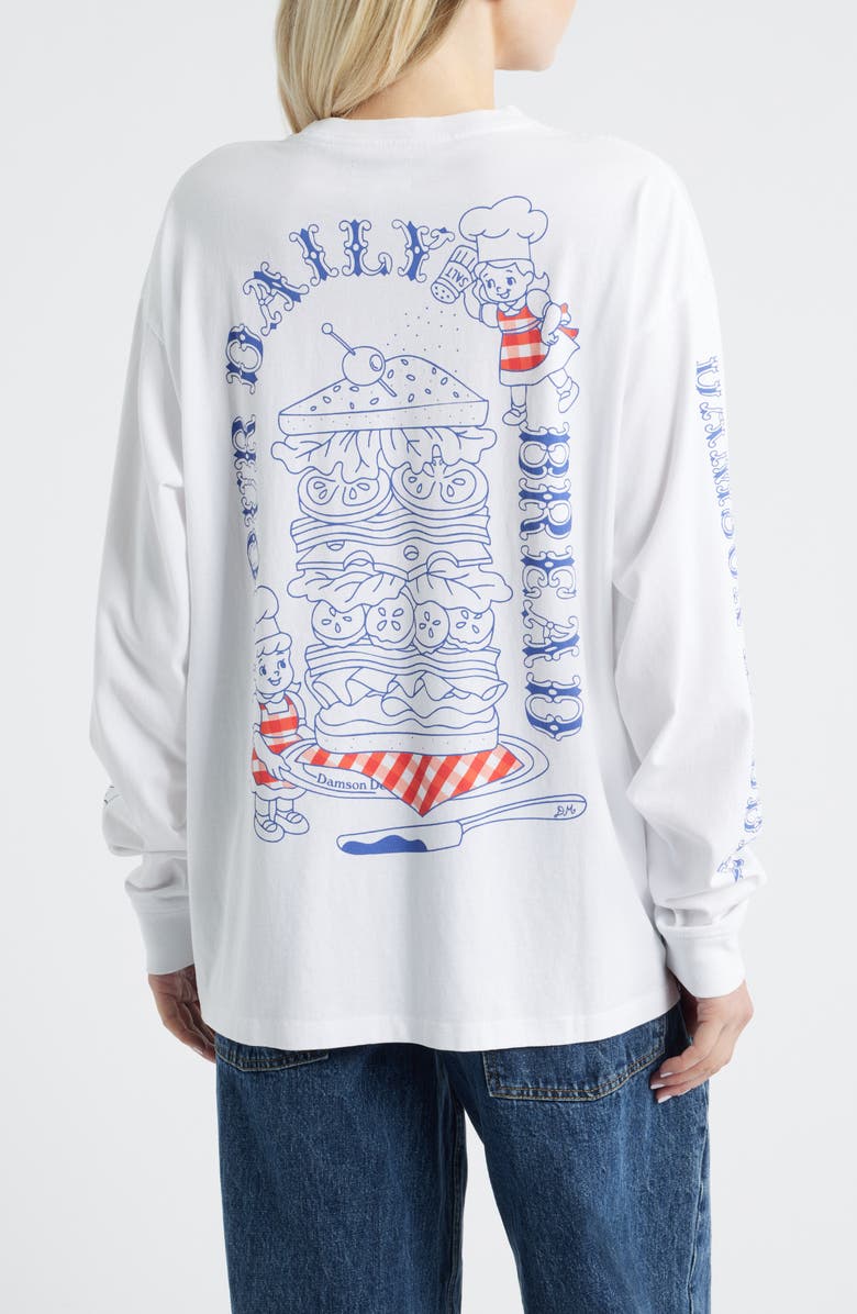 Damson Madder Graphic Deli Organic Cotton Top, Alternate, color, Off White