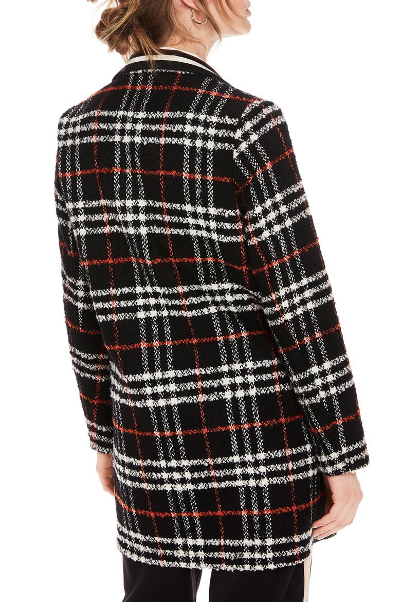 Bonded Wool Blend Jacket, Alternate, color, BLACK AND RED PLAID
