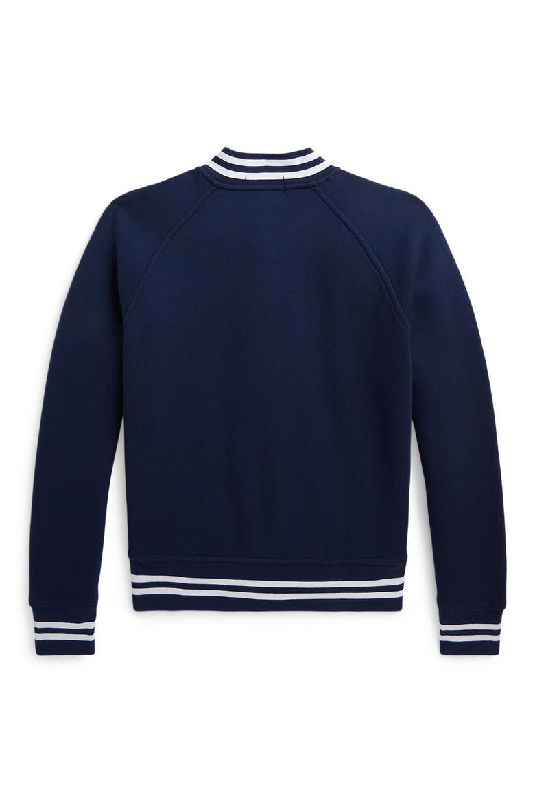 Kids' Fleece Snap-Up Jacket, Alternate, color, REFINED NAVY