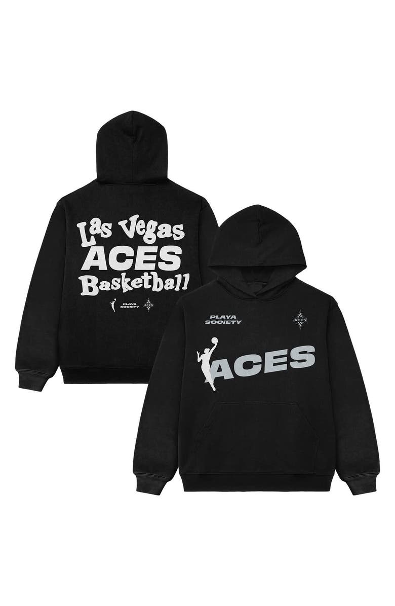 Playa Society Unisex Playa Society Black Las Vegas Aces Team Pullover Hoodie, Main, color, 