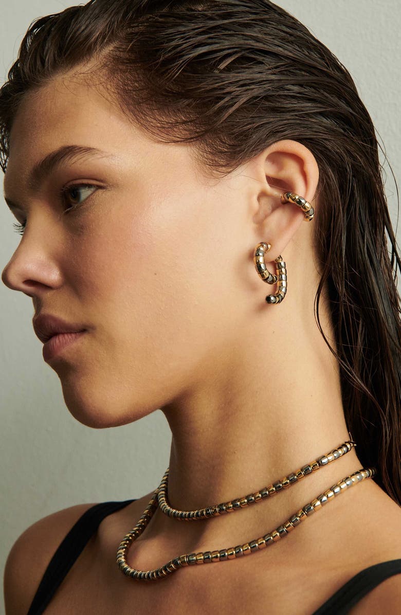 DEMARSON Rumi Two-Tone Bead Necklace, Alternate, color, Gold/ Silver