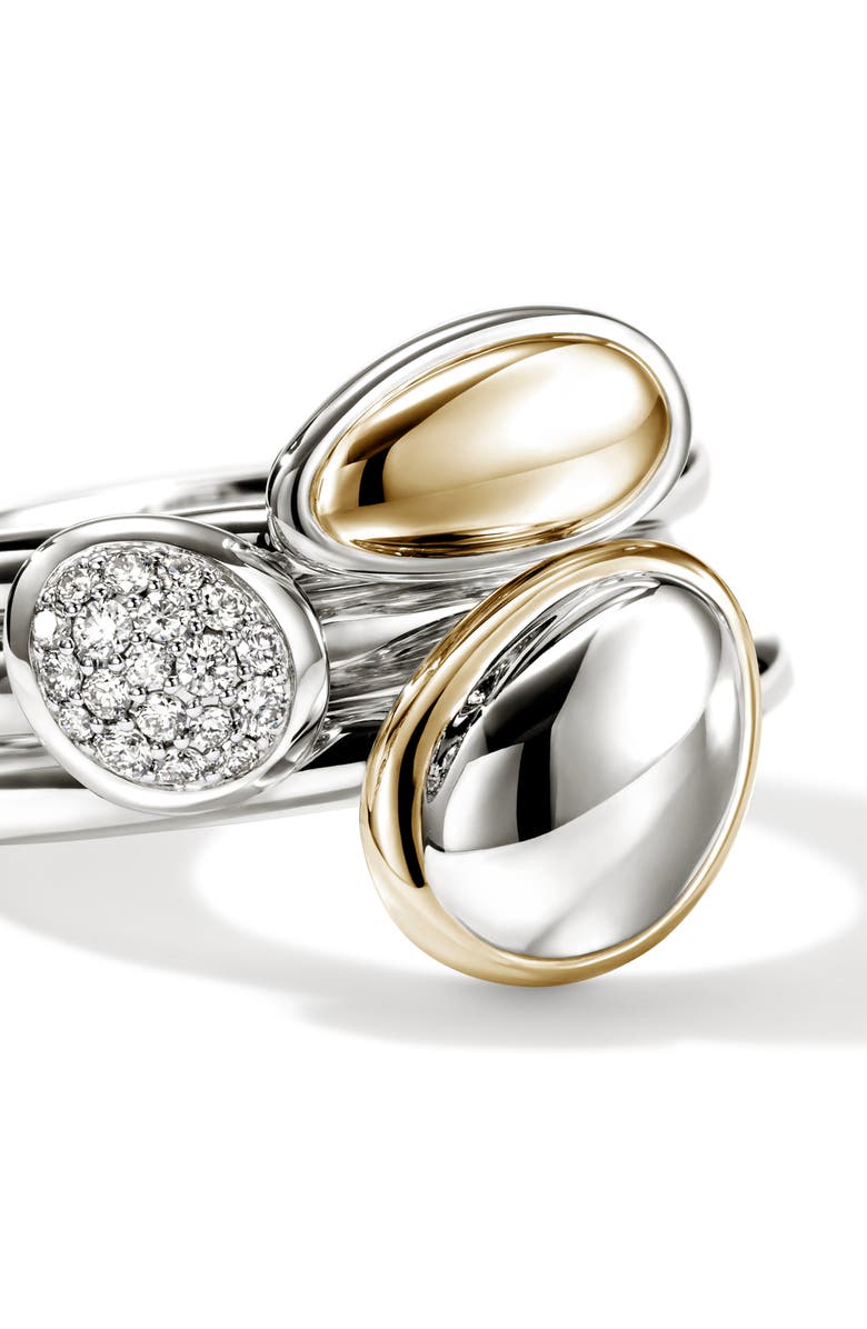 John Hardy Surf Pebble Set of 3 Stacking Rings, Alternate, color, 