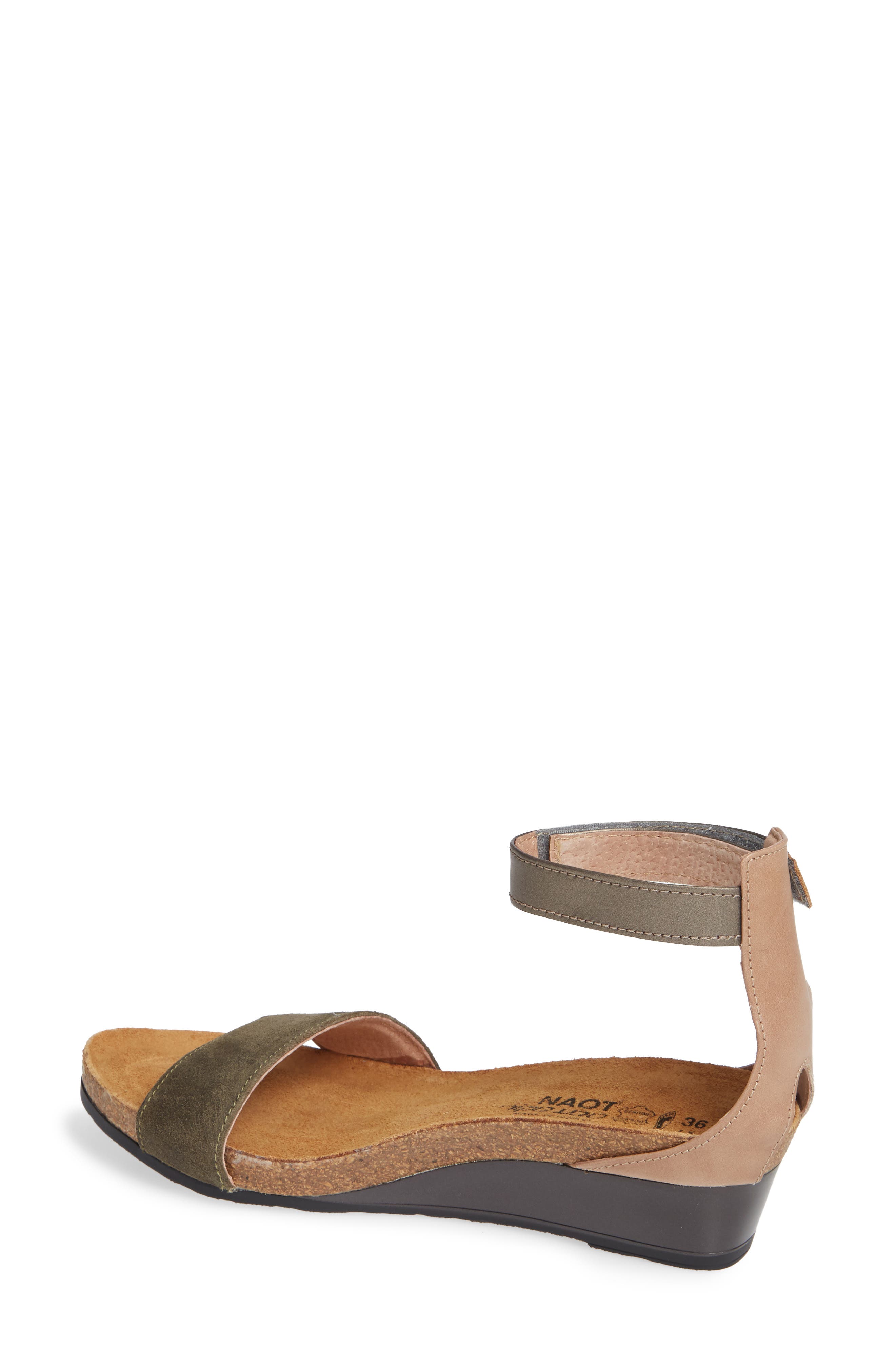 'Pixie' Sandal, Alternate, color, OLIVE SUEDE/ PEWTER LEATHER