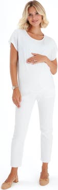 Accouchée Handy Crossover Short Sleeve Cotton Maternity/Nursing Top