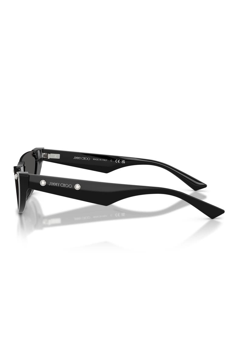 53mm Semi Rimless Oval Sunglasses, Alternate, color, BLACK / DARK GREY