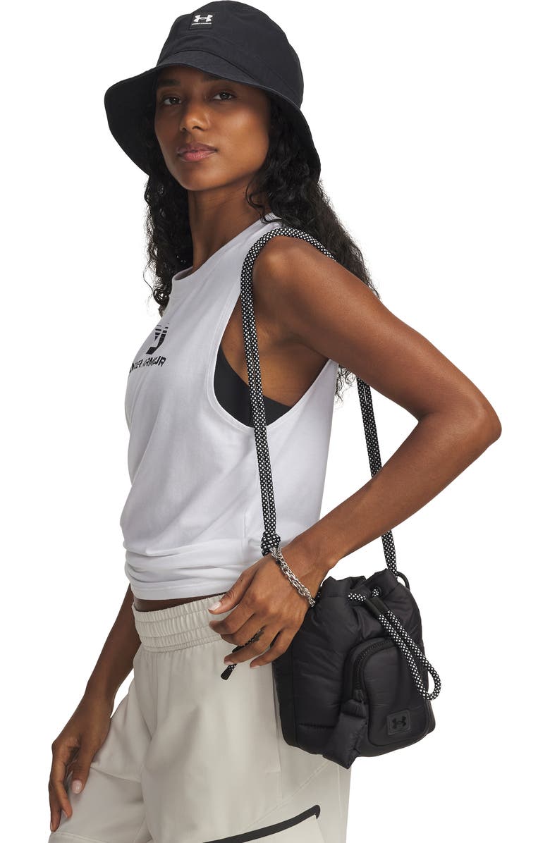 Under Armour UA Studio Water Resistant Puffer Bucket Bag, Alternate, color, Black / Black / Black