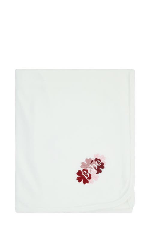 Noggiwear Clover Embroidered Blanket In Pale Pink