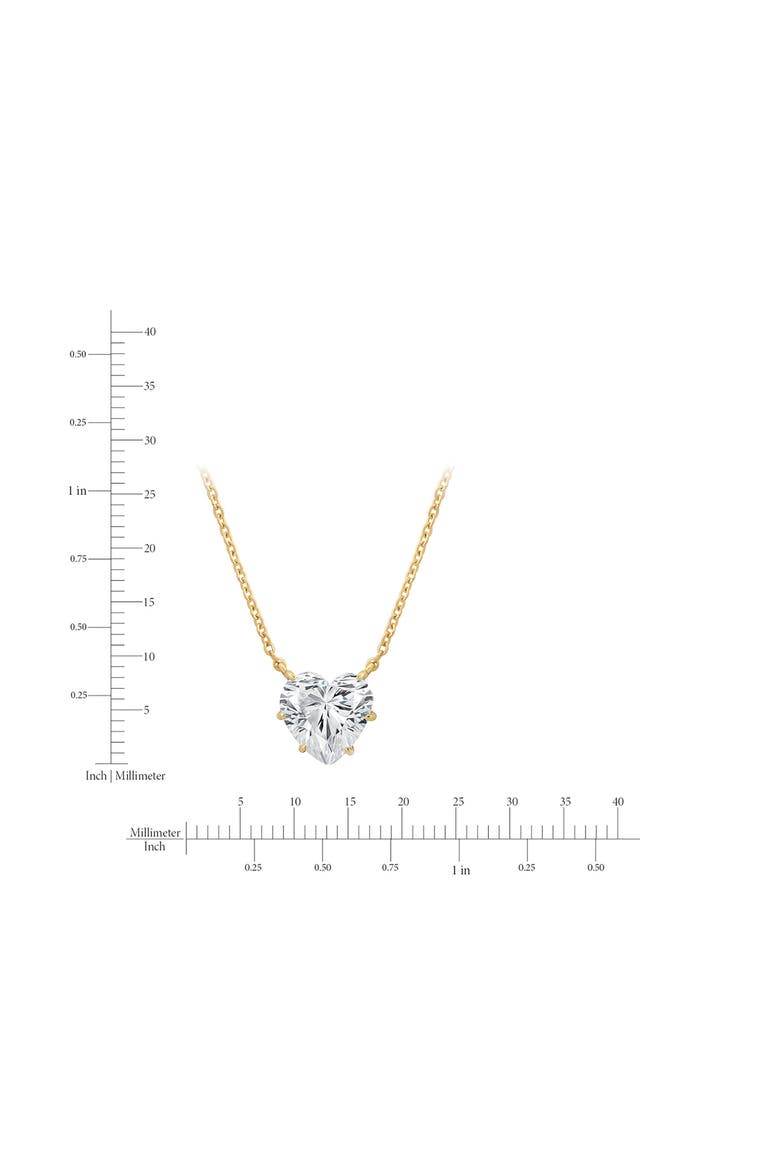 Adore Cubic Zirconia Heart Pendant Necklace, Alternate, color, 18KYG/ CLEAR STONE