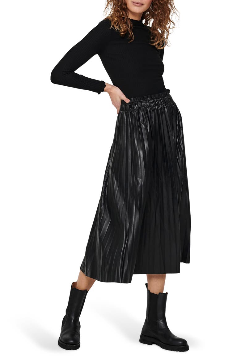 Emma Funnel Neck Ribbed Sweater, Main, color, BLACK