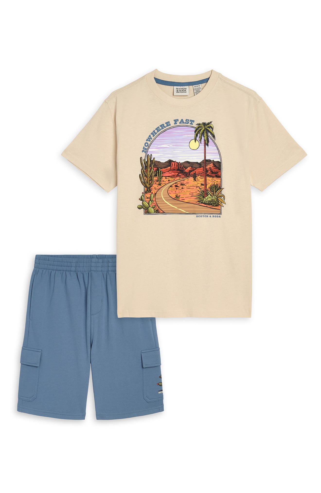 Scotch & Soda Kids' Graphic T-Shirt & Cargo Shorts Set