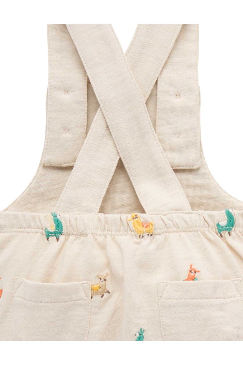 Turtle Broderie Overall and Tee Set, Alternate, color, Llama Broderie