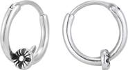 Adornia Men's Engraved Nail Head Huggie Hoop Earrings