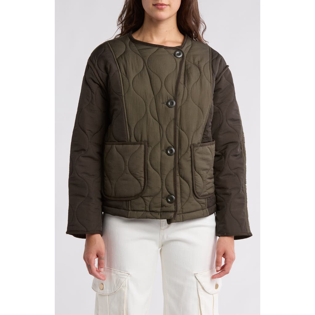 Industry Republic Clothing Colorblock Quilted Barn Jacket