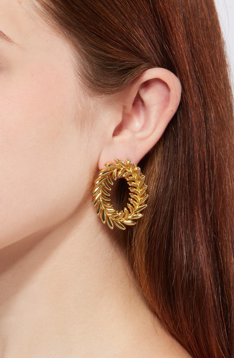Lele Sadoughi Oval Wreath Earrings, Alternate, color, Gold