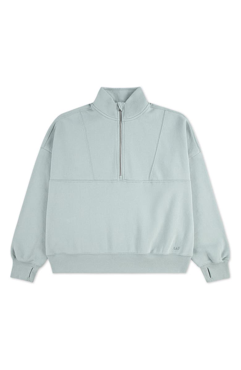 abercrombie kids Kids' Essential Quarter Zip Pullover, Main, color, Aqua Gray
