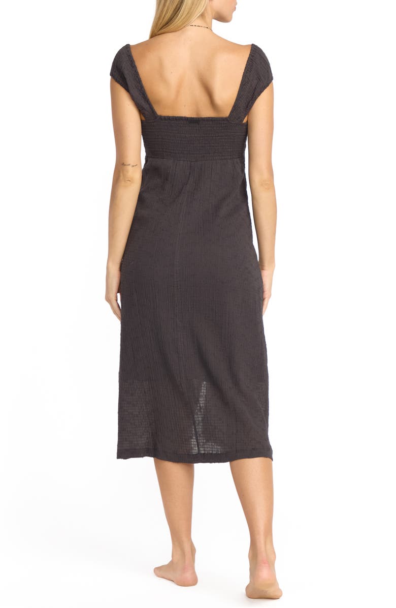 Billabong Distant Tides Midi Dress, Alternate, color, Black Sands