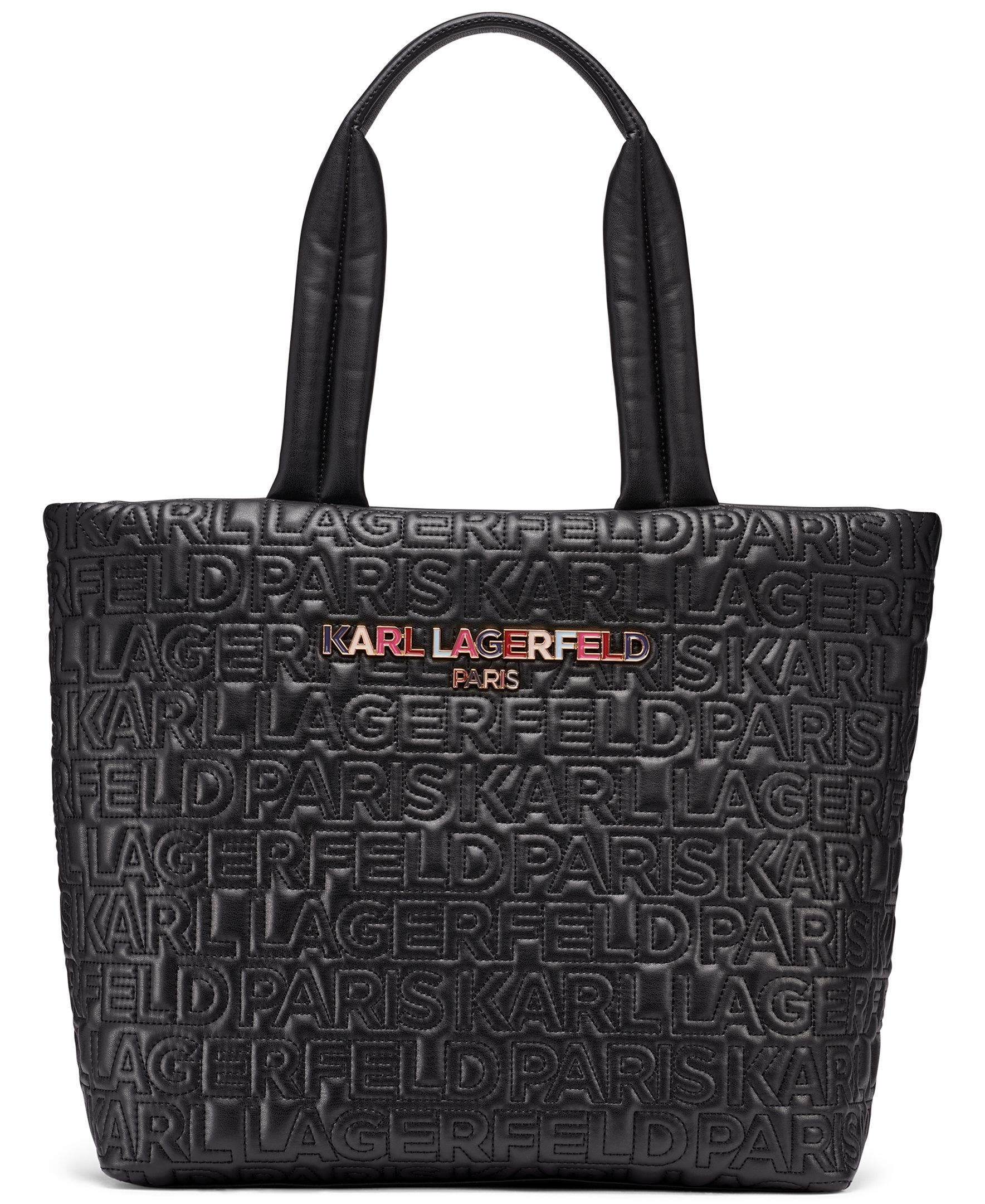 KARL LAGERFELD PARIS Voyage Tote, Main, color, Black Multi