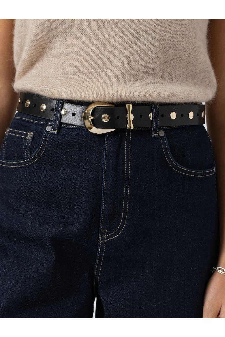 Roxie Studded Belt, Alternate, color, Black/Gold