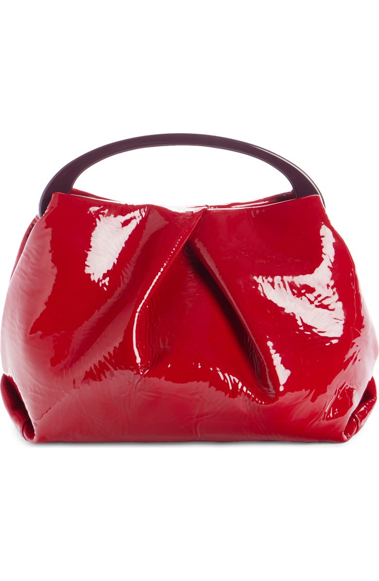 Dries Van Noten Folded Patent Leather Top Handle Bag, Main, color,