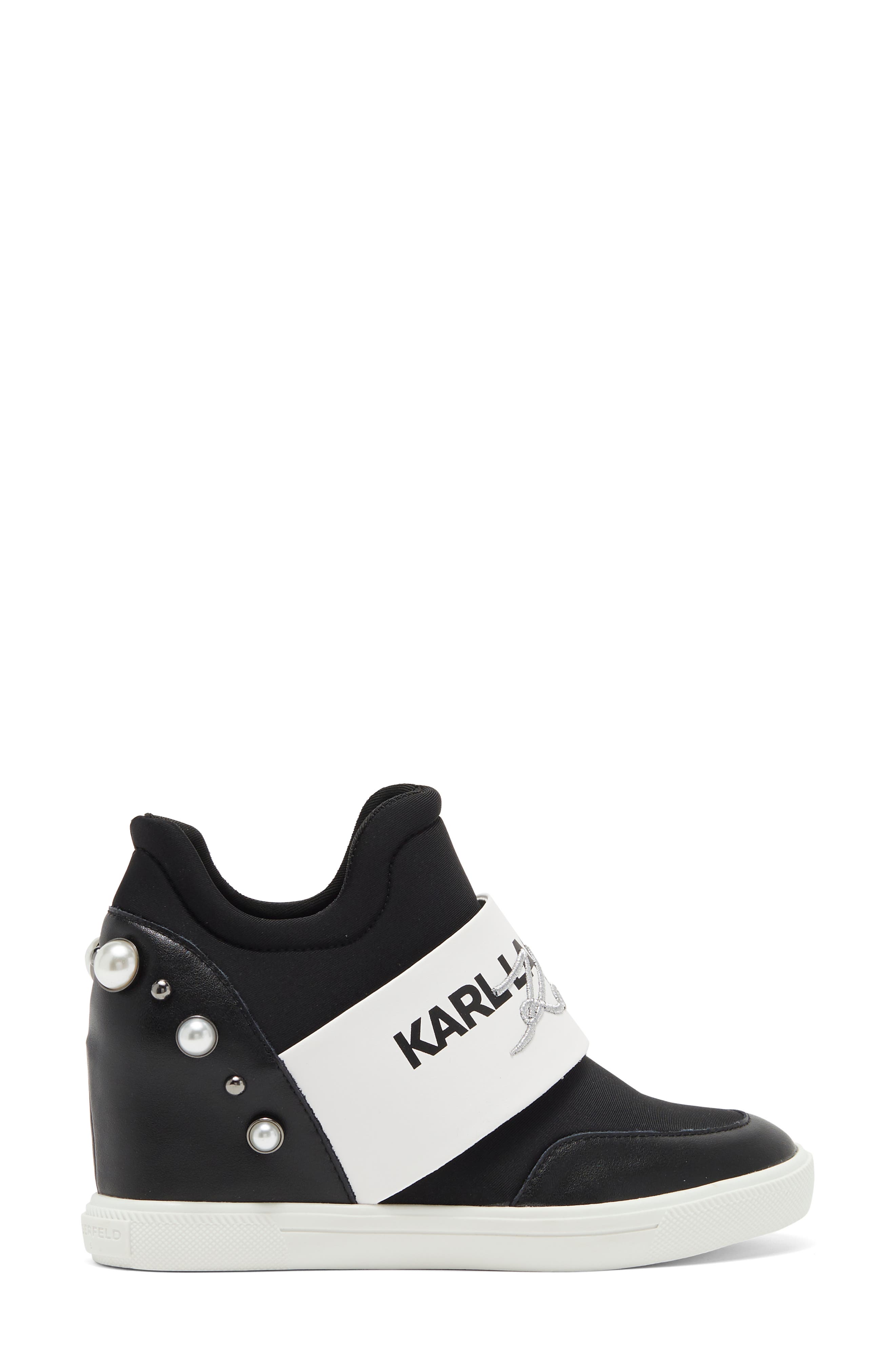KARL LAGERFELD PARIS Charsi Wedge Sneaker, Alternate, color, 