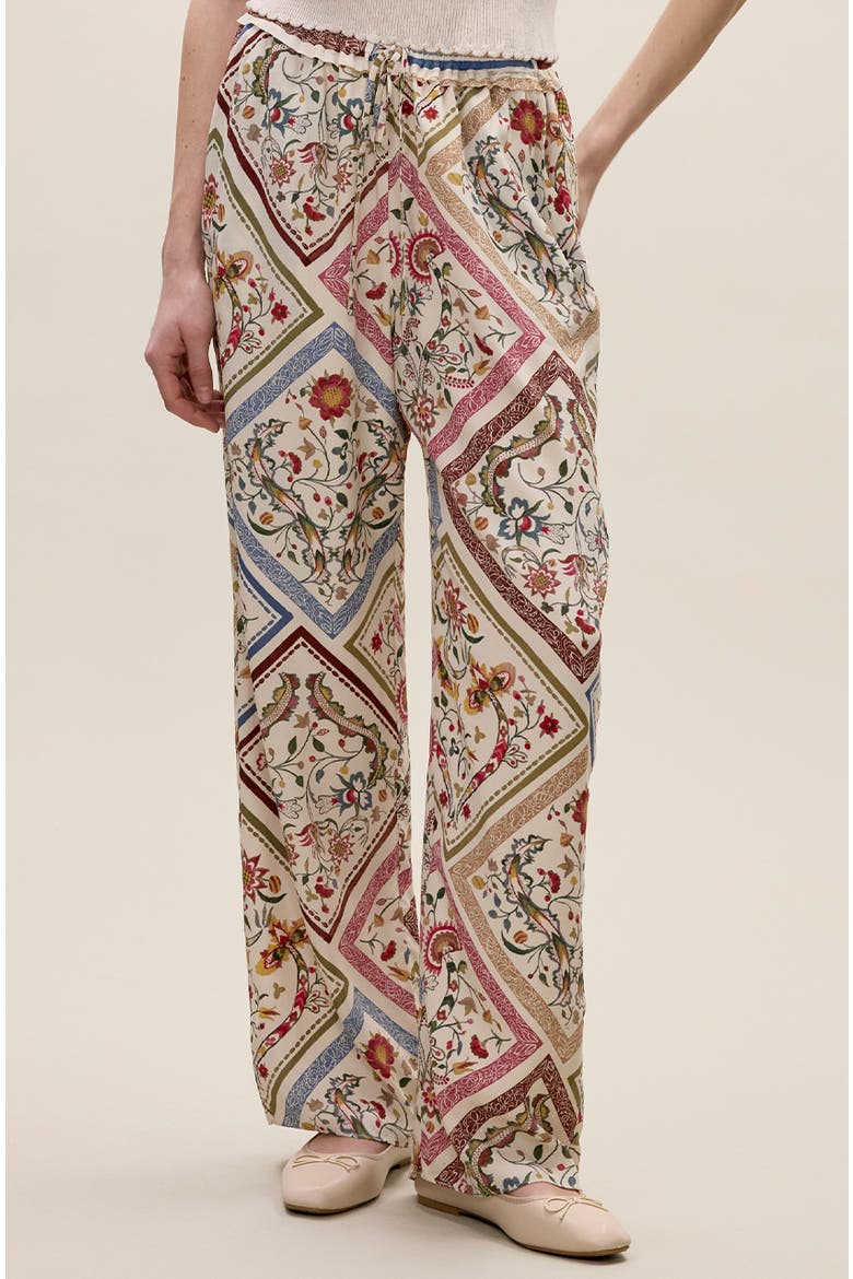 Irie Silky Pant, Alternate, color, MONTAGE FLORAL IVORY COMBO