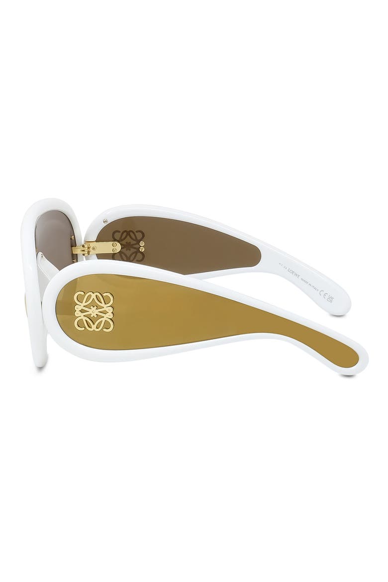 x Paula's Ibiza 56mm Mask Sunglasses, Alternate, color, IVORY / BROWN MIRROR
