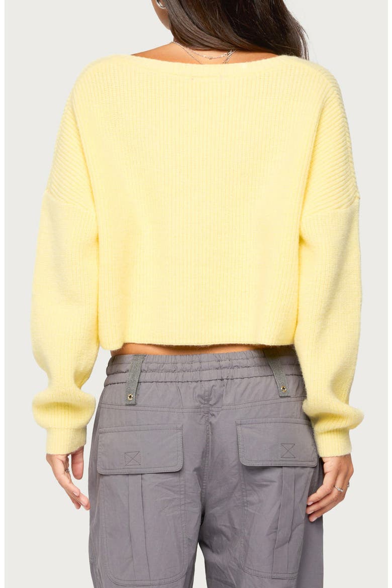 Aima V-Neck Ribbed Knit Sweater, Alternate, color, LIGHT-YELLOW