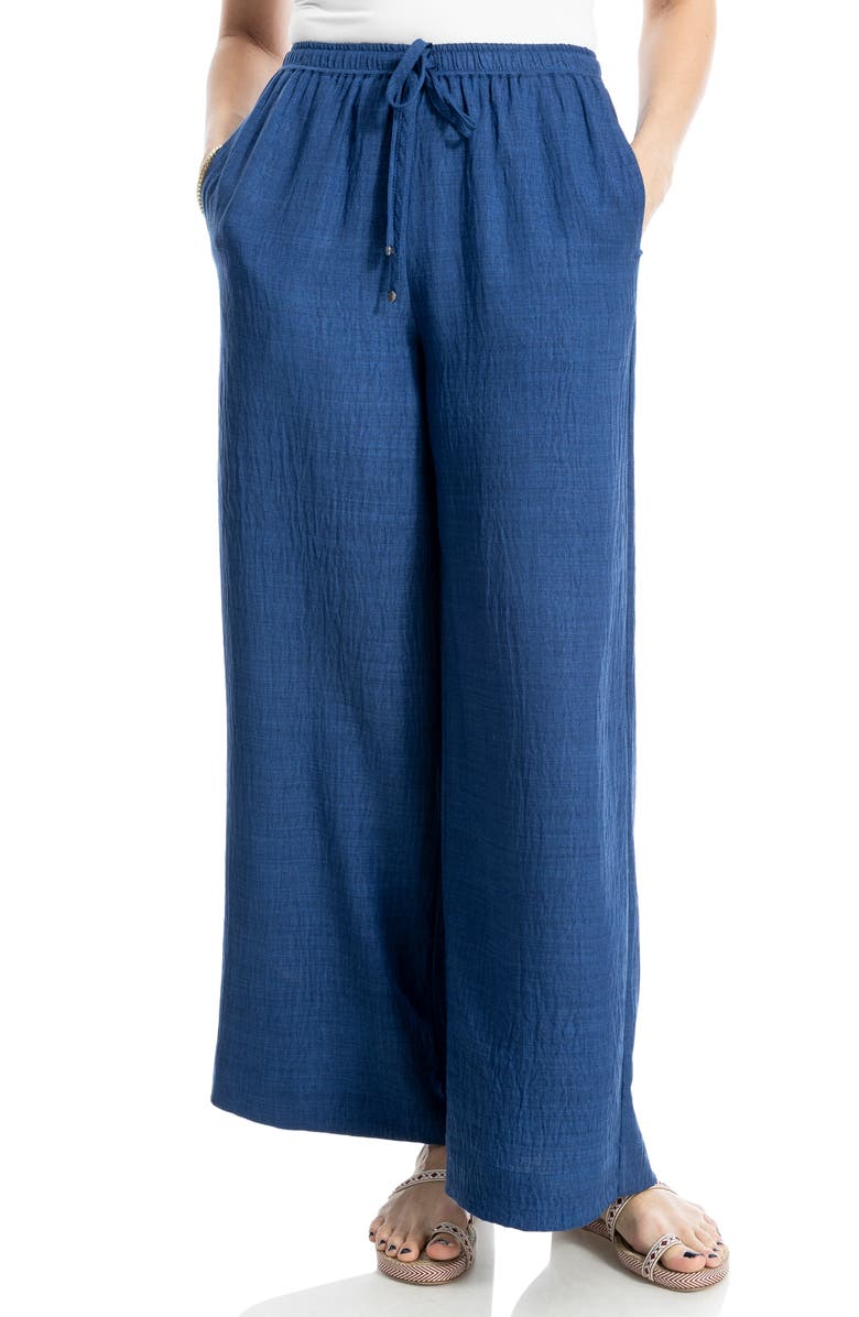 Drawstring Crinkle Wide Leg Pants